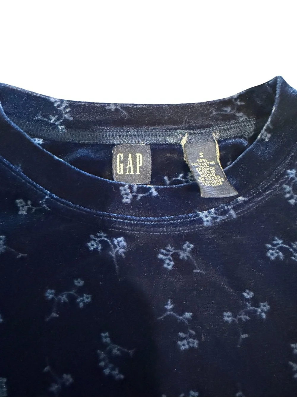 Vintage GAP Navy Velvet Short-Sleeve dress